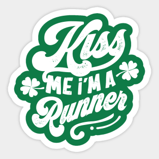 Kiss Me I'm a Runner St Patrick's Day Sticker